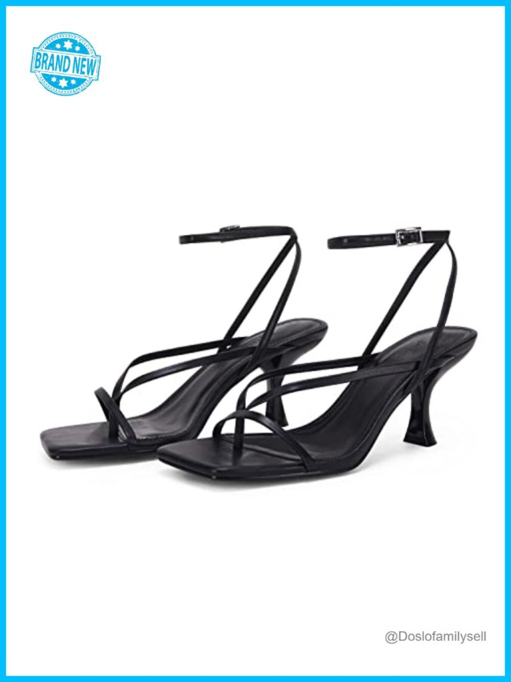 Lace Up Heeled Sandals Square Open Toe Ankle Strap Party Shoes